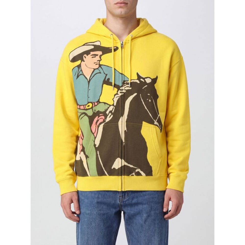 Jw Anderson Men Graphic-Print Cotton Zip-Up Hoodie Jw Anderson
